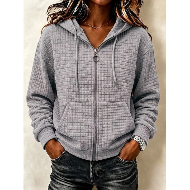 Karin | Zachte Gestructureerde Hoodie met Rits