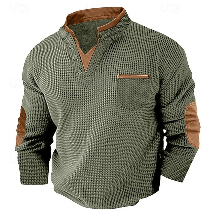 Rik | Verfijnde Henley met Opstaande Kraag