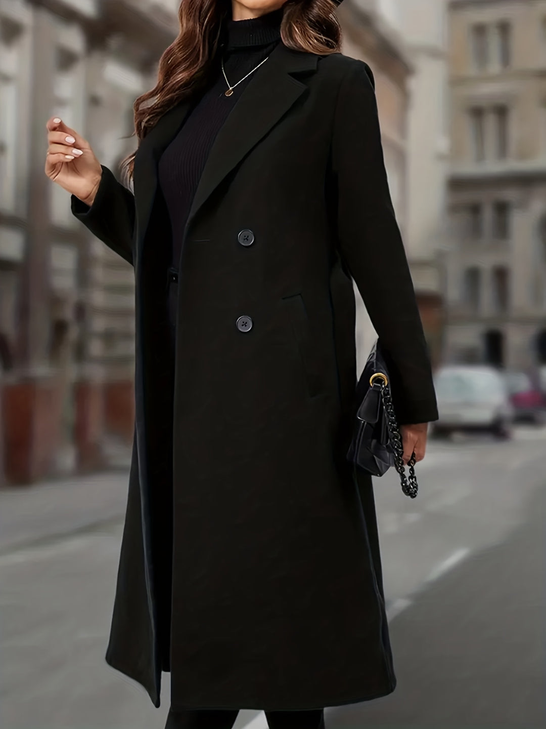 Evelien | Elegante Lange Dubbelrijer Mantel