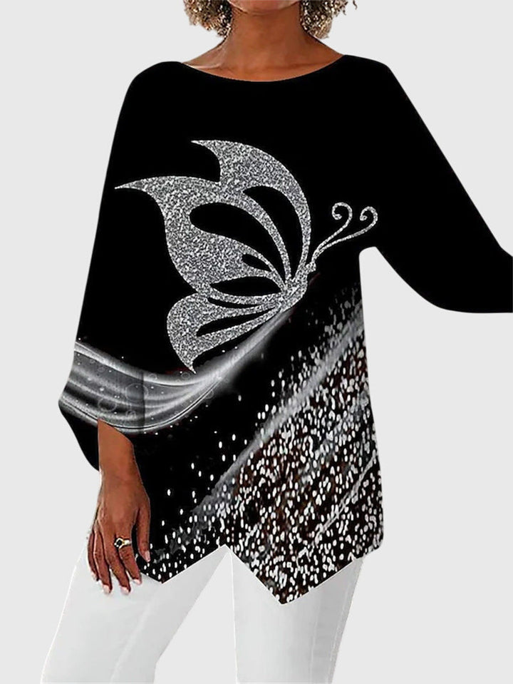 Hetty | Verfijnde Vlinderprint Top