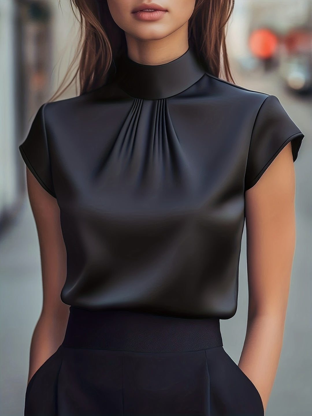 Renée | Elegante Top met Opstaande Kraag