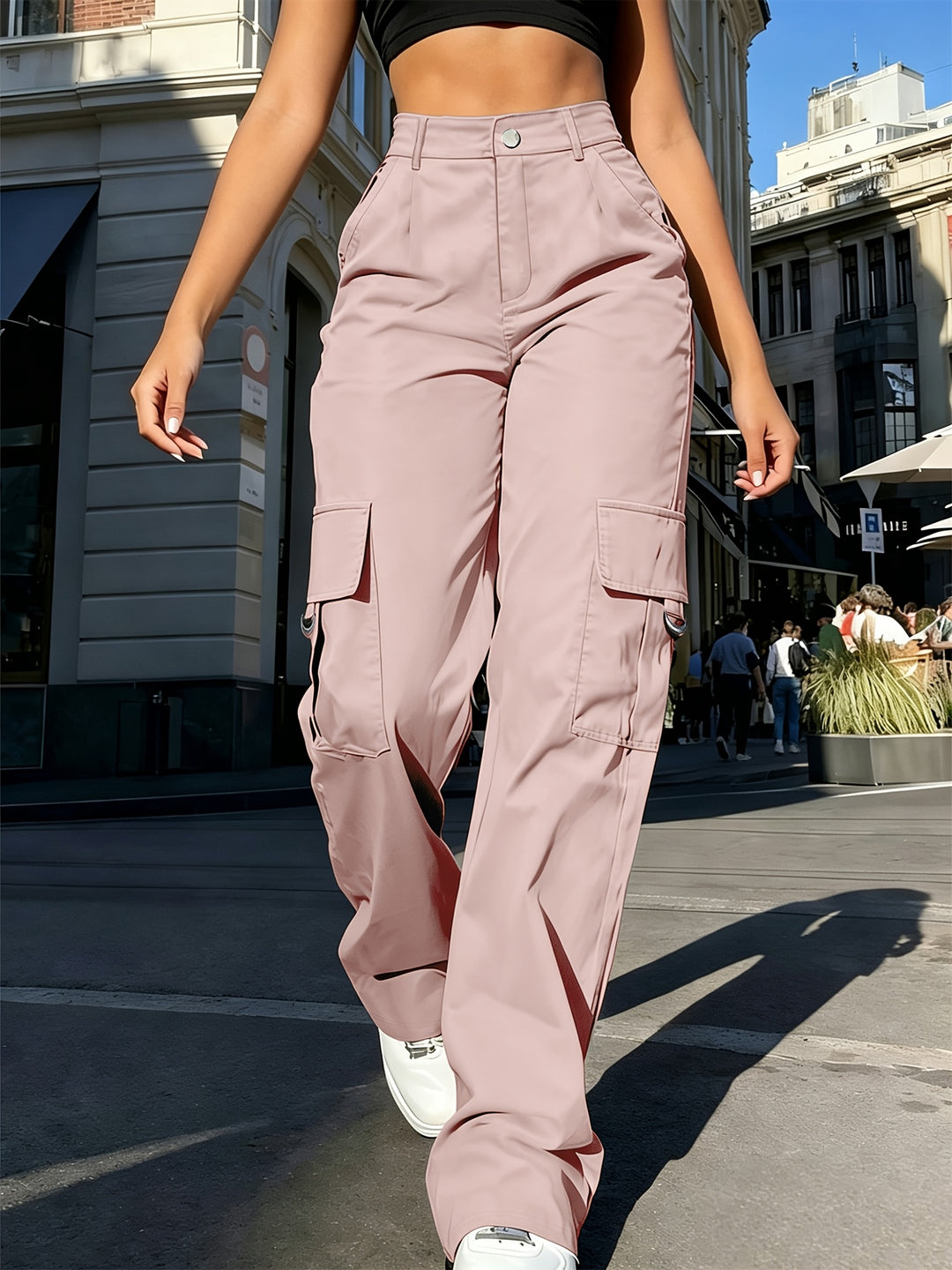 Elly | Comfortabele Cargobroek met Hoge Taille