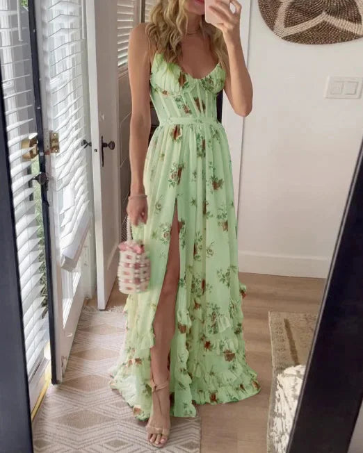 Sonya | Elegante Bloemenjurk met Smalle Bandjes