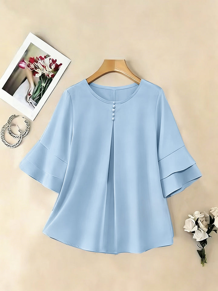 Rosalinde | Sierlijke Blouse met Ruchemouw