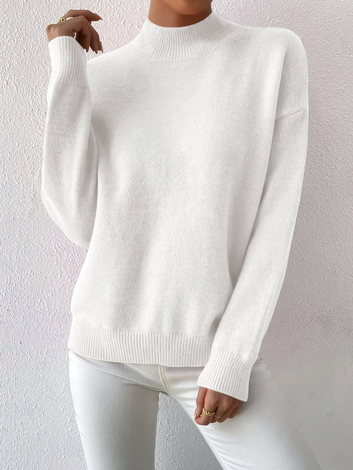 Britt | Elegante Trui met Opstaande Col