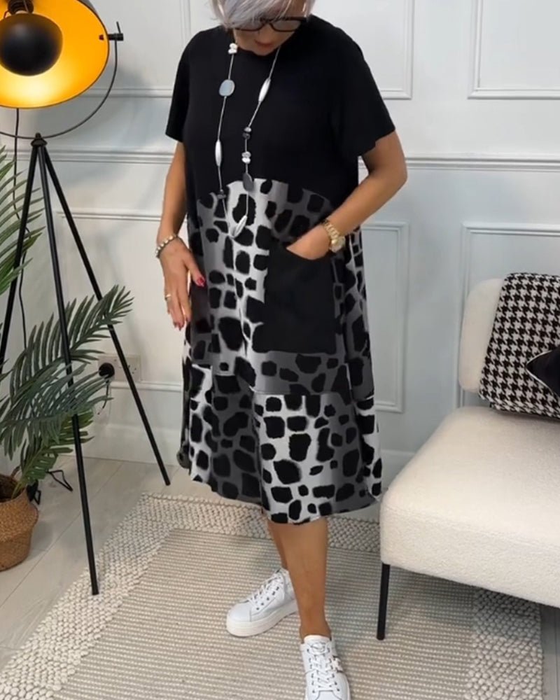 Jacqueline | Comfortabele artistieke jurk met halflange mouwen