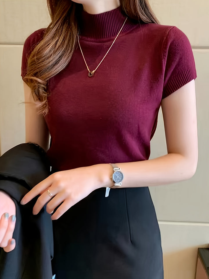 Geertje | Verfijnde Top met Opstaande Kraag