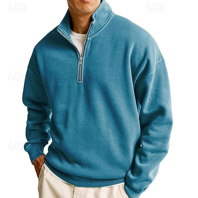 Luuk | Verfijnde Sweater met Ritskraag