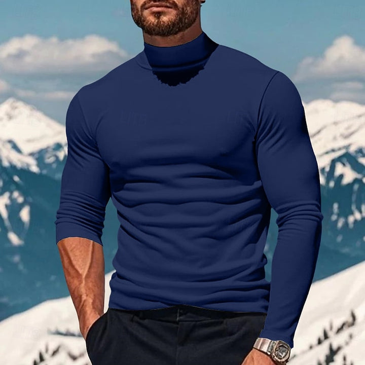 Xander | Verfijnde Longsleeve met Opstaande Col