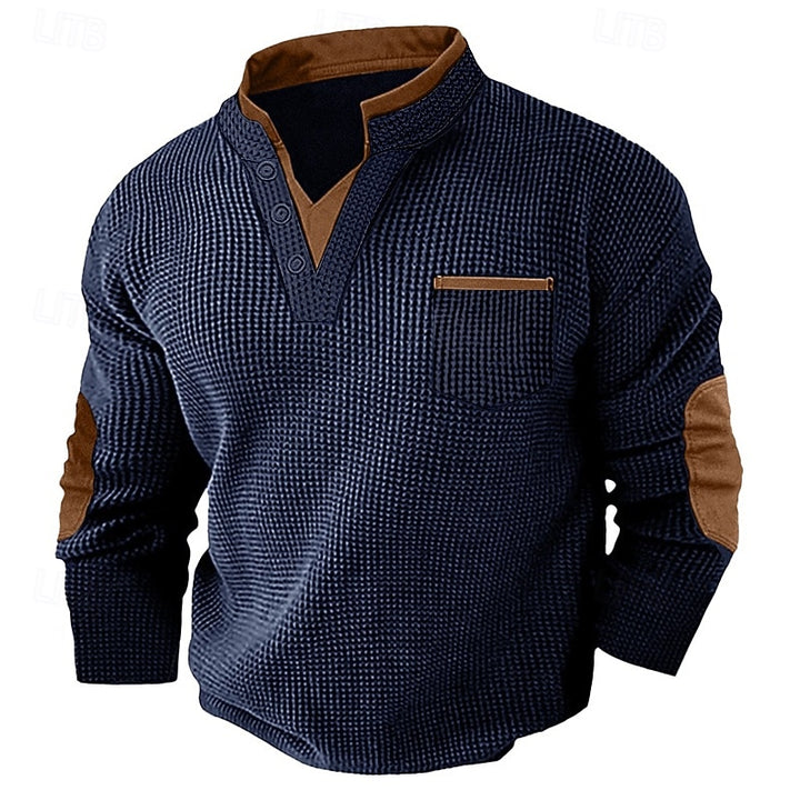 Rik | Verfijnde Henley met Opstaande Kraag