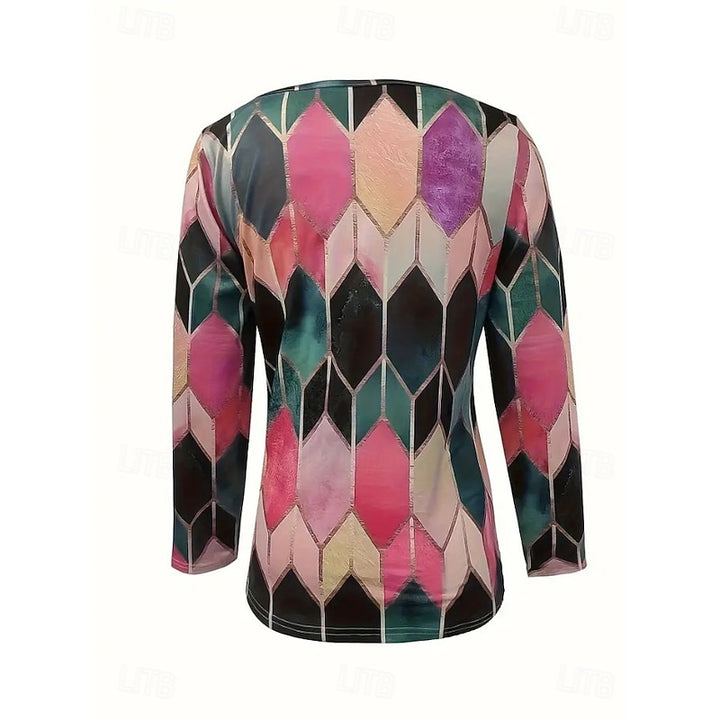 Aleida | Sierlijke Bloemenprint Top met Kwart Rits