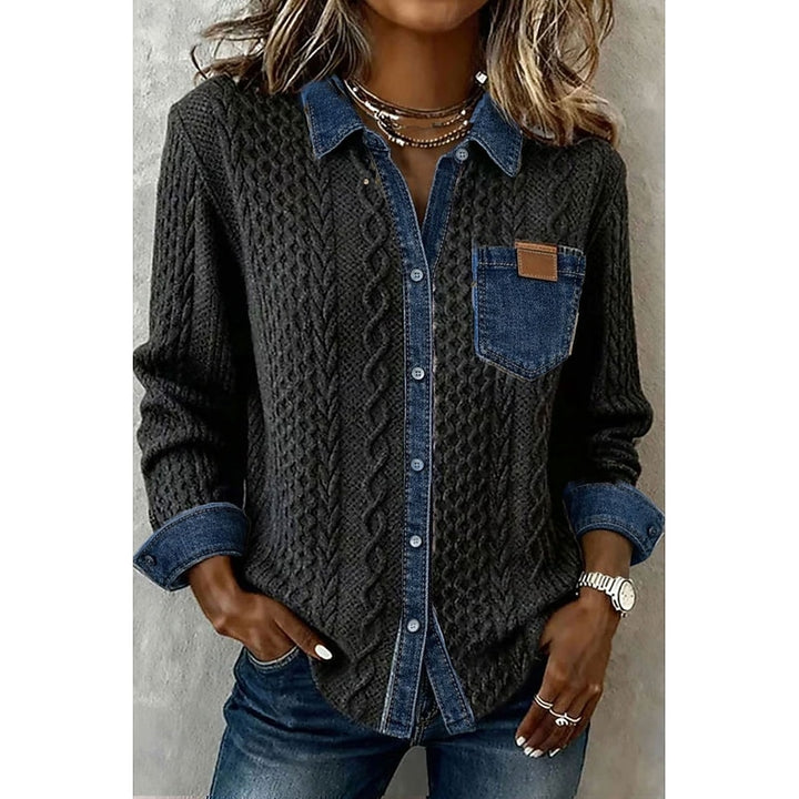 Nelleke | Gebreide Blouse met Kraag