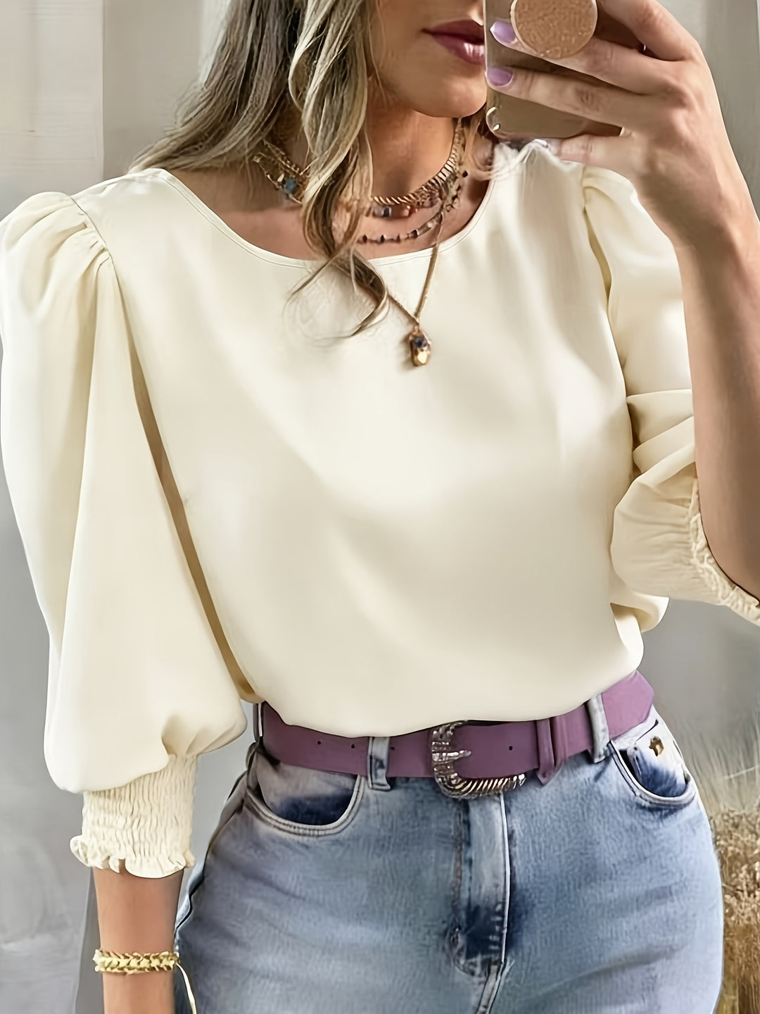 Mariëlle | Elegante Blouse met Pofmouwen