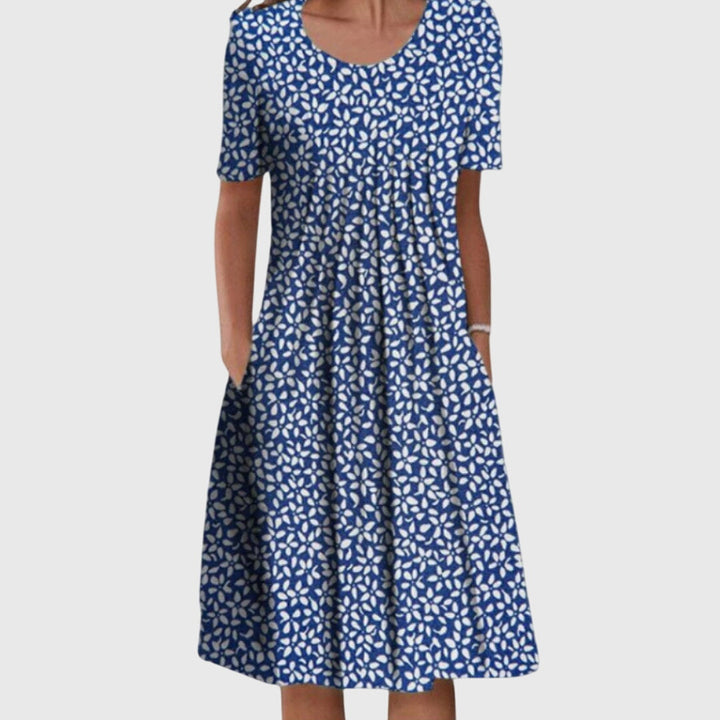 Maud | Fleurige Zomerjurk met Ronde Hals