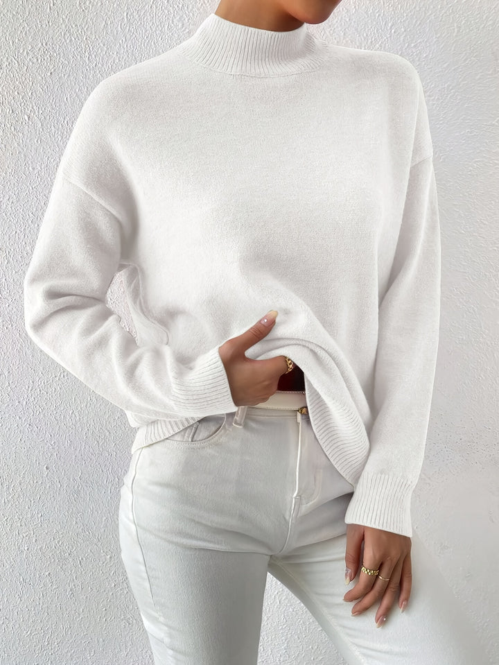 Britt | Elegante Trui met Opstaande Col