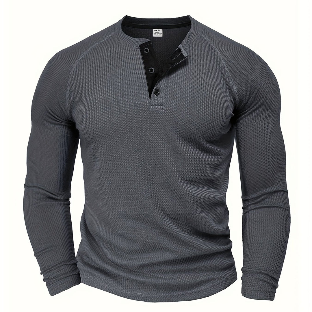 Jesse | Verfijnd Henleyshirt met Lange Mouw
