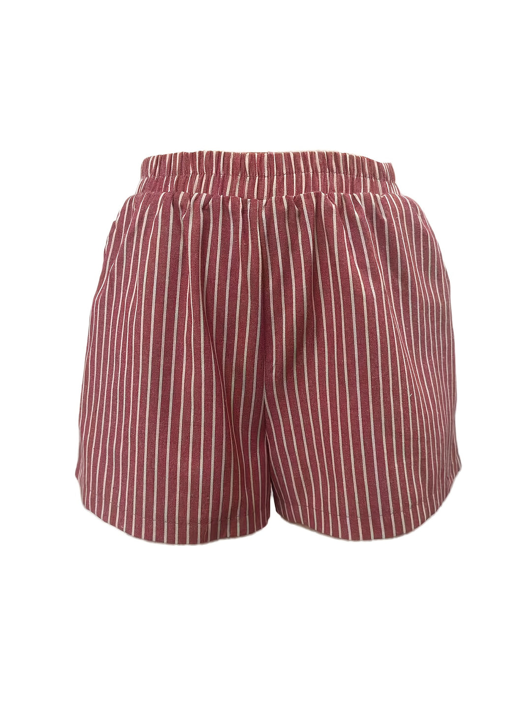 Marga | Luchtige Gestreepte Short met Elastische Taille