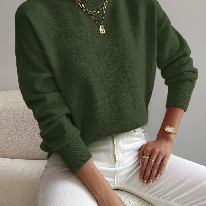 Britt | Elegante Trui met Opstaande Col