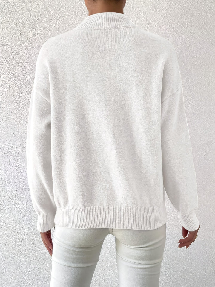 Britt | Elegante Trui met Opstaande Col