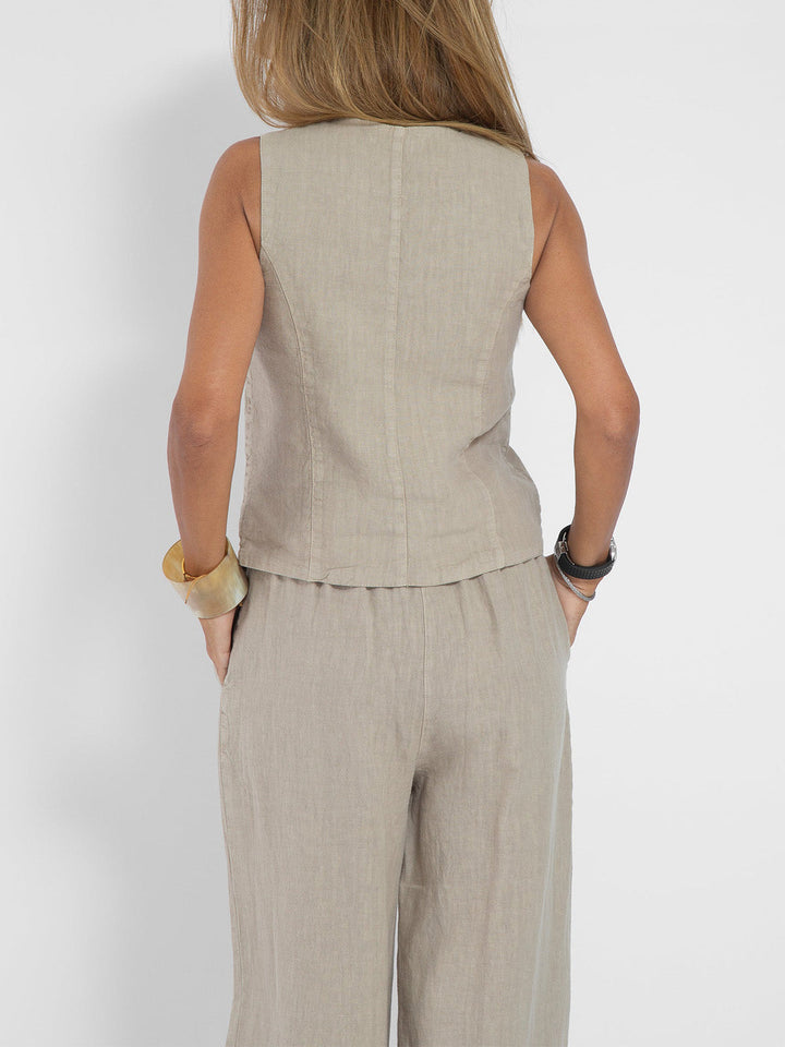Leonie | Elegante Gilet Set met Wijde Broek