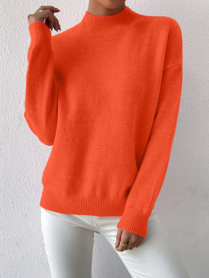 Britt | Elegante Trui met Opstaande Col