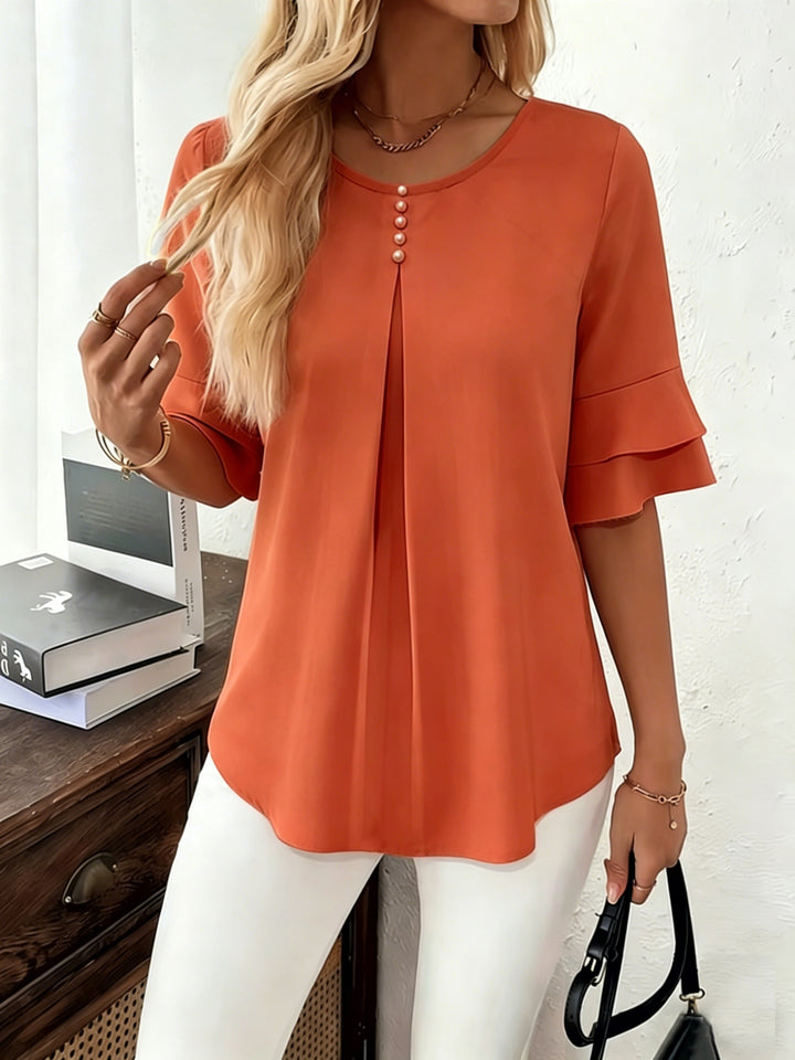 Rosalinde | Sierlijke Blouse met Ruchemouw