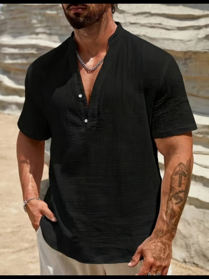 Jasper | Luchtig Henley Shirt