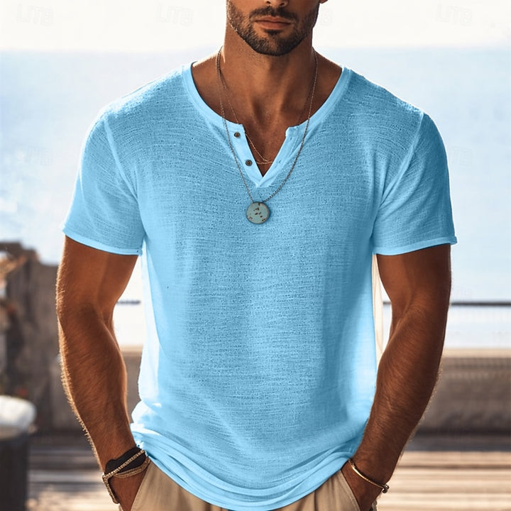 Timo | Luchtig Zomer T-shirt met V-hals