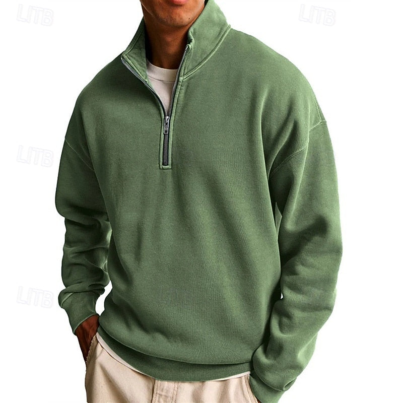 Luuk | Verfijnde Sweater met Ritskraag