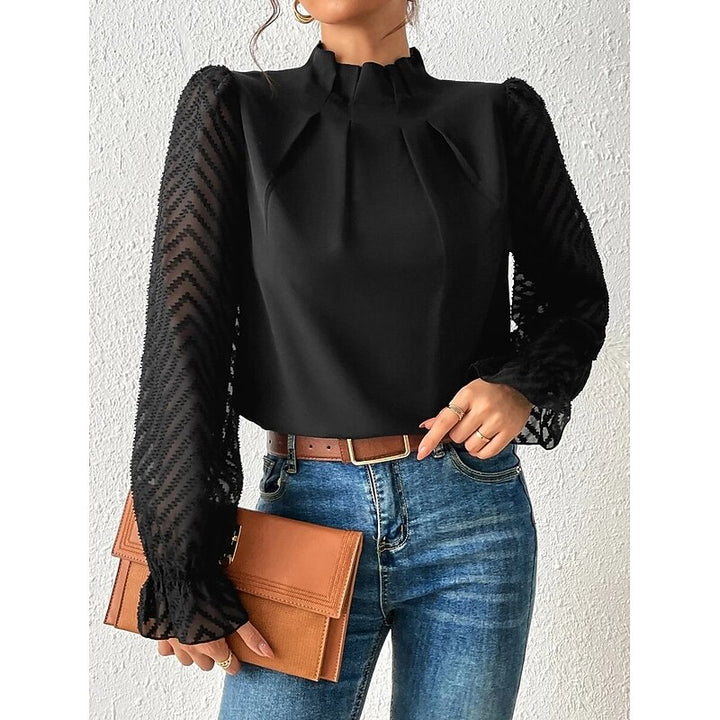 Wilhelmina | Verfijnde Blouse met Opstaande Kraag