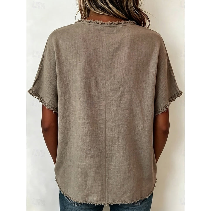 Ellen | Losvallend T-shirt met Franjeafwerking