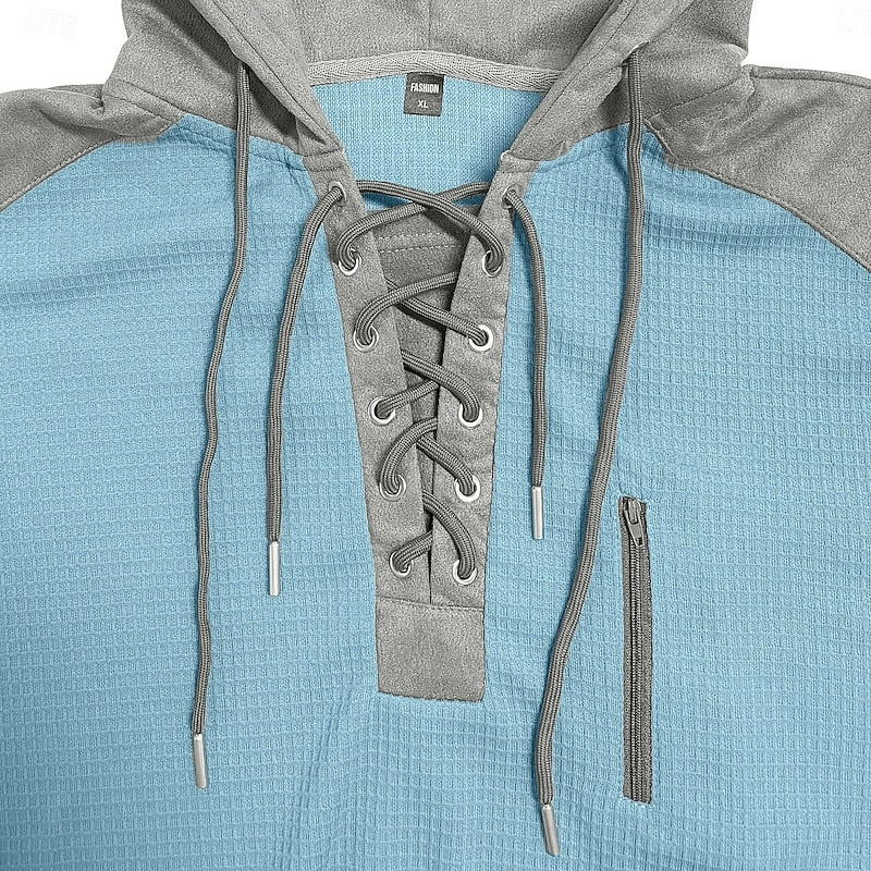 Joep | Sportieve Hoodie met Veterhals