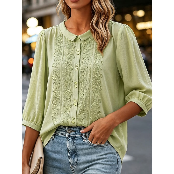 Lisette | Verfijnde Geborduurde Blouse