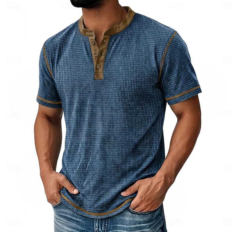 Jaap | Klassieke Henley met Structuur