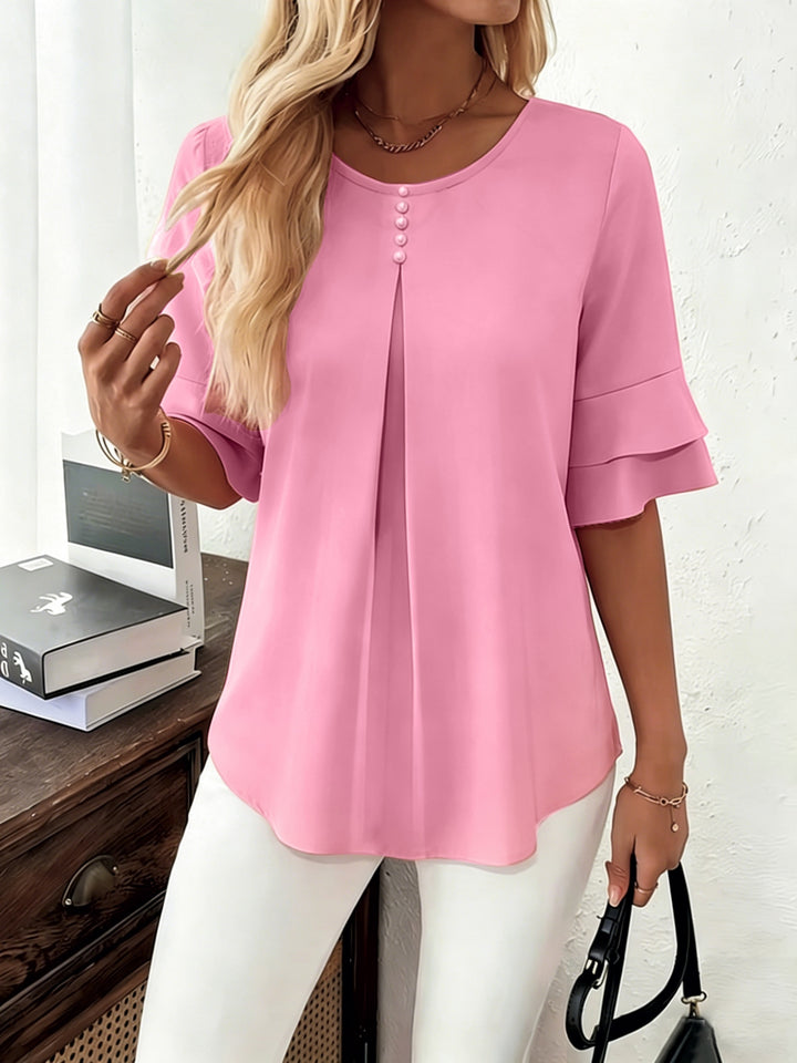 Rosalinde | Sierlijke Blouse met Ruchemouw