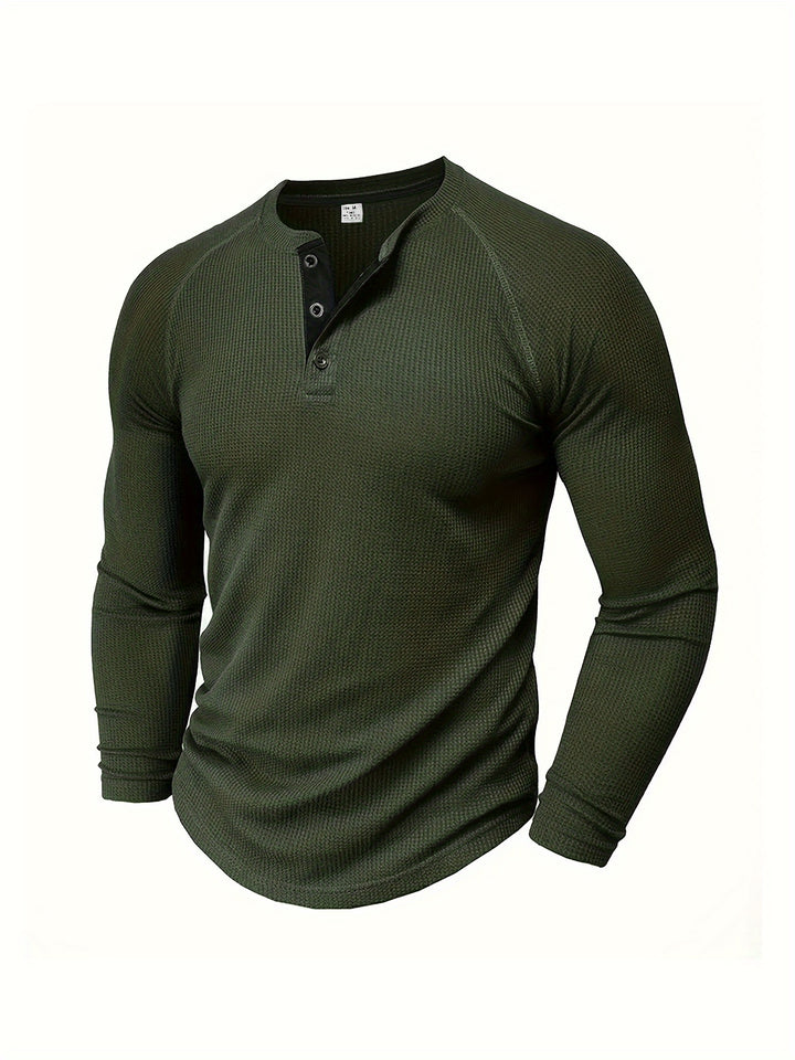 Jesse | Verfijnd Henleyshirt met Lange Mouw