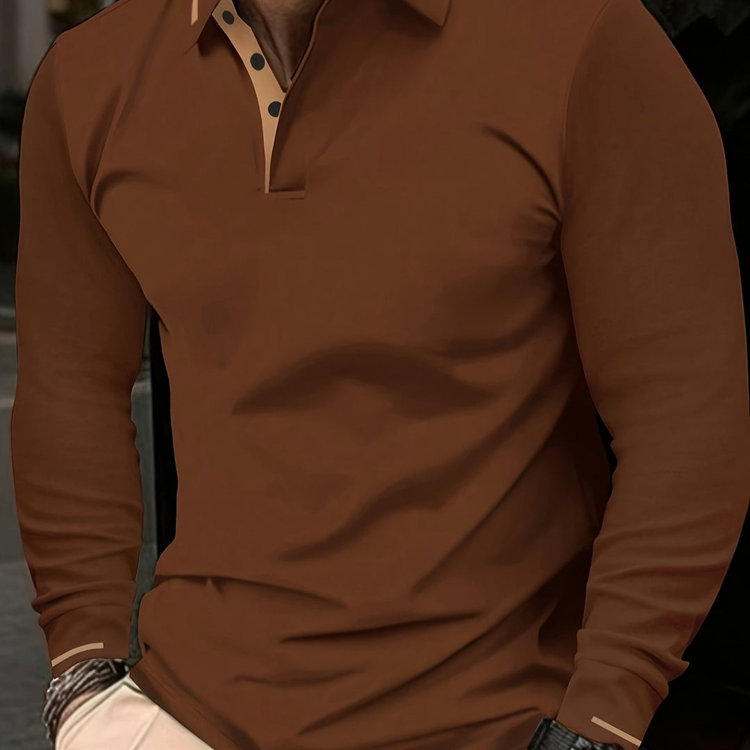 Wim | Verfijnde Poloshirt met Lange Mouwen