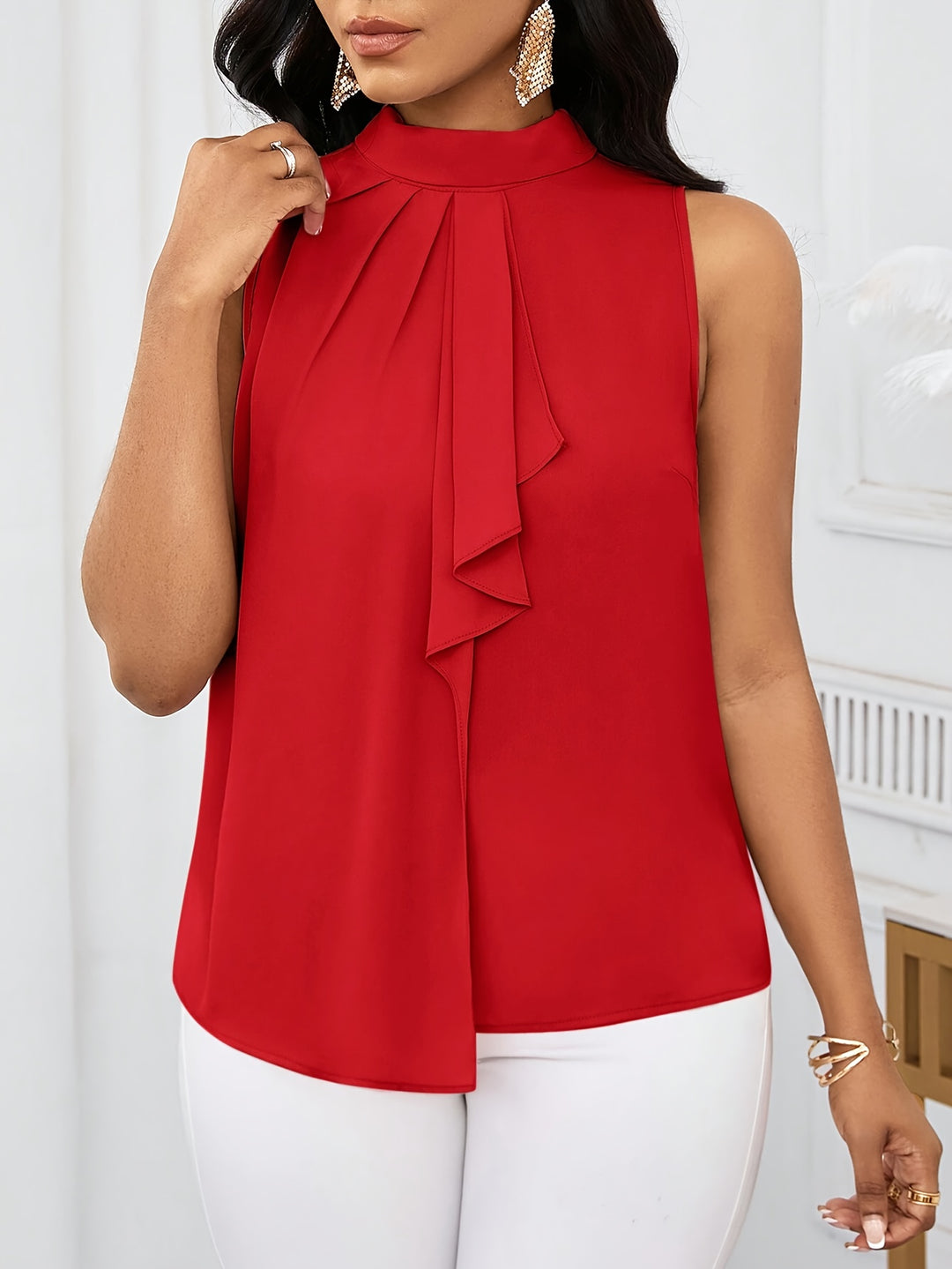 Neeltje | Elegante Mouwloze Top met Striksluiting