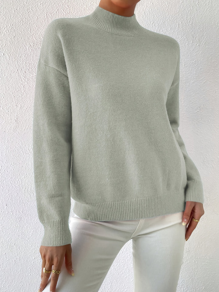 Britt | Elegante Trui met Opstaande Col