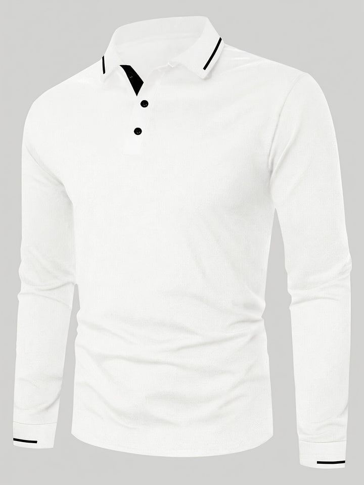 Wim | Verfijnde Poloshirt met Lange Mouwen