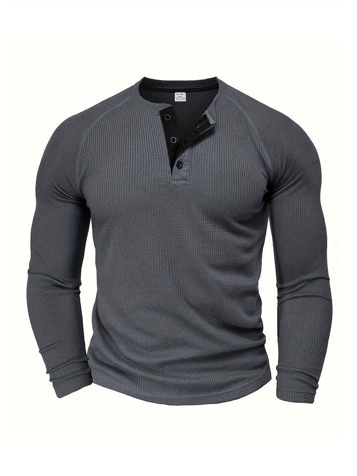 Jesse | Verfijnd Henleyshirt met Lange Mouw