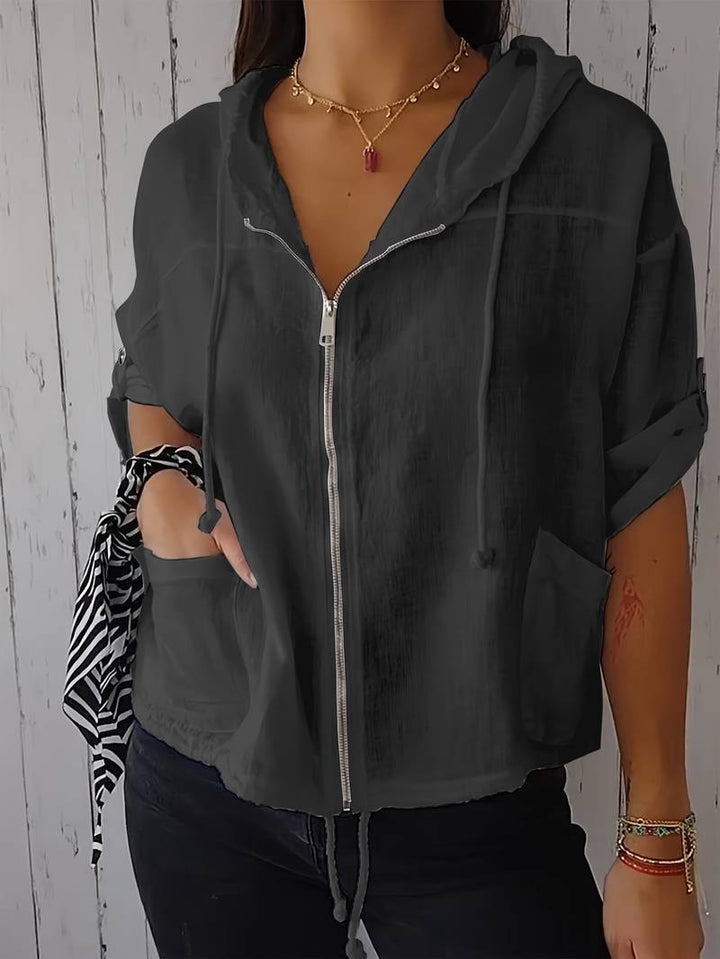 Rosalie | Luchtig Hooded Jack met Rits