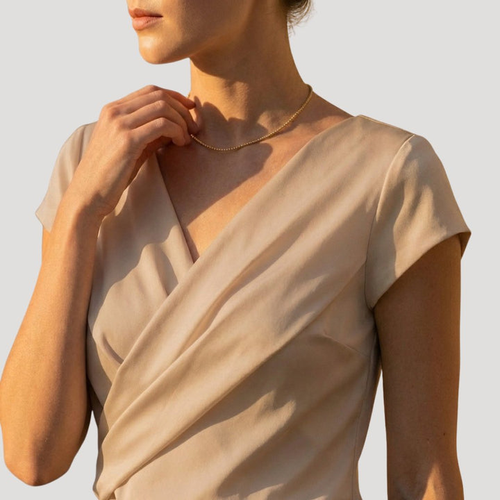 Liselore | Gedrapeerde Wikkelblouse met V-Hals
