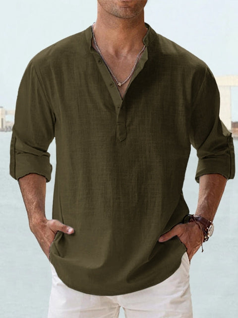 Thomas | Ademend Slim-Fit Linnen Overhemd