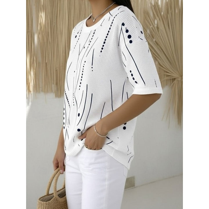 Judith | Elegant Structuur T-shirt met Print