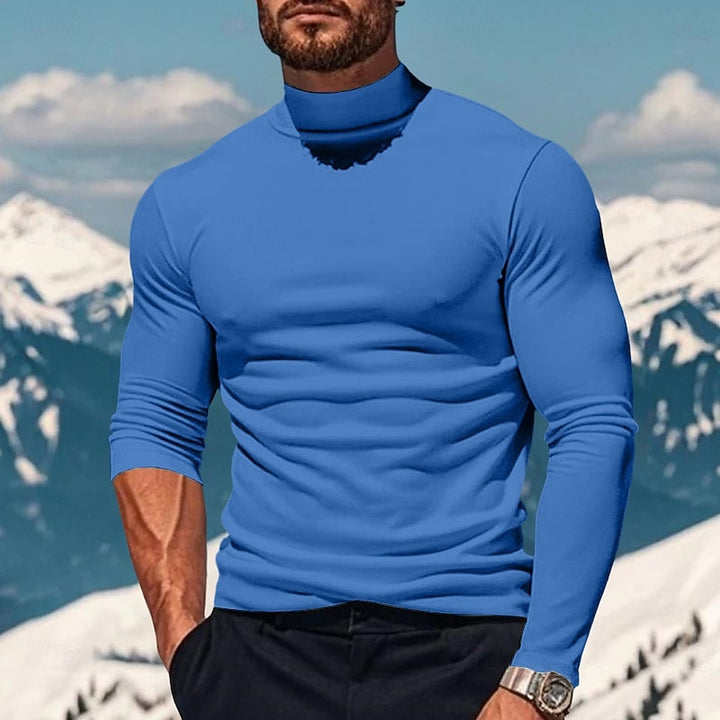 Xander | Verfijnde Longsleeve met Opstaande Col