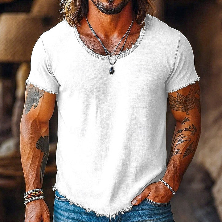 Jort | Casual T-shirt met Onbewerkte Randen