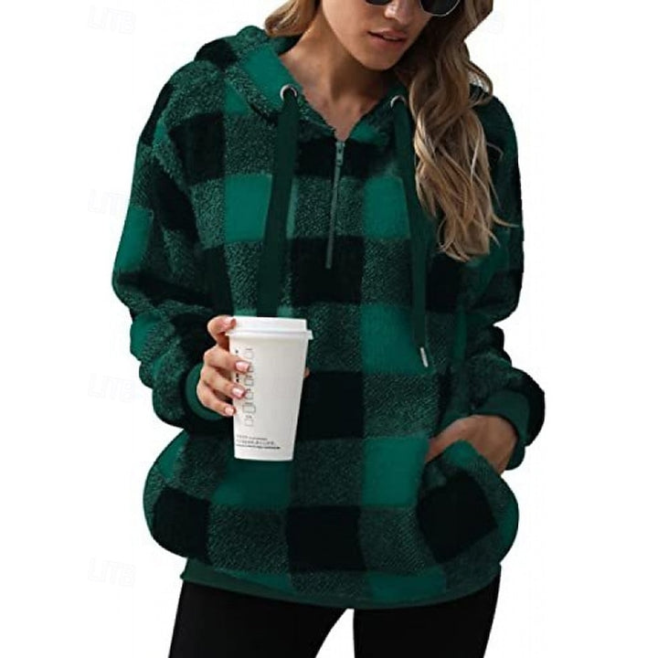 Hendrika | Warme Geruite Hoodie