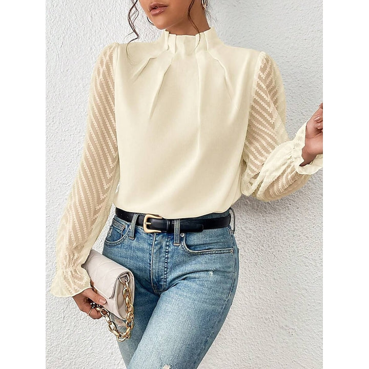 Wilhelmina | Verfijnde Blouse met Opstaande Kraag
