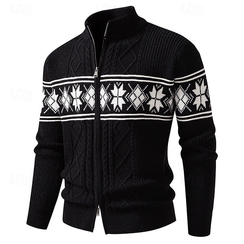 Tjalling | Warm Gebreid Vest met Opstaande Kraag